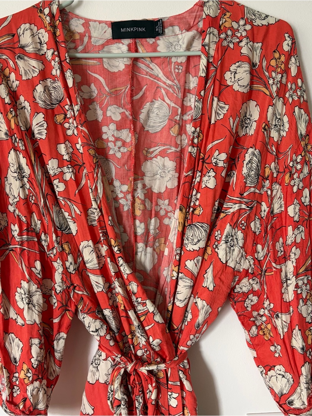 ModCloth MINKPINK Orange Floral Robe or Kimono